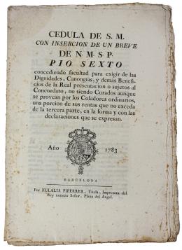 280  -  CÉDULA DEL REY CARLOS III EMITIDA EN 1783