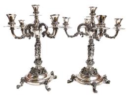 796  -  PAREJA DE CANDELABROS DE MEDIADO S.XX