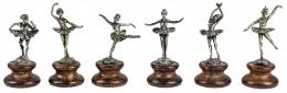 893  -  SEIS FIGURITAS DE BAILARINAS EN PLATA