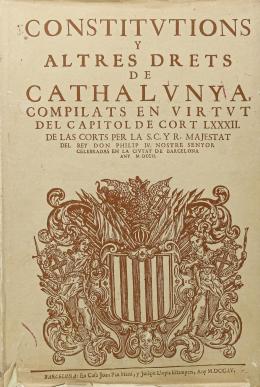 316  -  "CONSTITUCIONS Y ALTRES DRETS DE CATALUNYA"