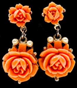 241  -  PENDIENTES JAPONESES CON ROSAS