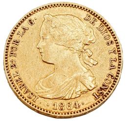 433  -  MONEDA DE ORO ESPAÑOLA DE 1864