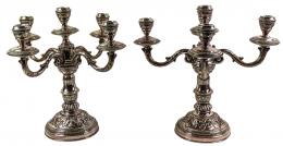 782  -  PAREJA DE CANDELABROS EN PLATA DE MEDIADOS DEL S.XX