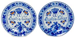 521  -  PAREJA DE PLATOS EN LOZA DE DELFT DE 1966