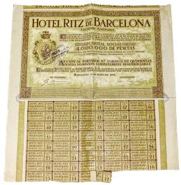 320  -  ACCIÓN DEL HOTEL RITZ DE 1918