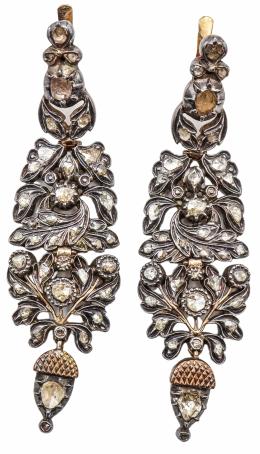 163  -  PENDIENTES CON DIAMANTES DEL S.XIX