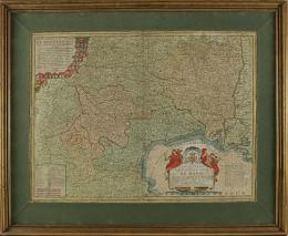 300  -  MAPA (FRANCIA), CIRCA 1740 COLOREADO