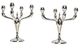 839  -  PAREJA DE CANDELABROS EN PLATA DE MEDIADOS DEL S.XX