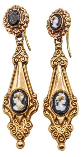 160  -  PENDIENTES CON CAMAFEO DEL S.XIX