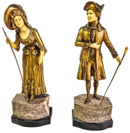 150  -  PAREJA DE FIGURAS DE FINALES DEL S.XIX-PRINCIPIOS DEL S.XX