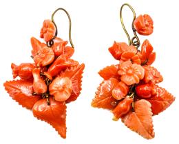 218  -  PENDIENTES CON CORAL DEL S.XIX