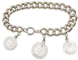 197  -  PULSERA DE PLATA CON MONEDAS