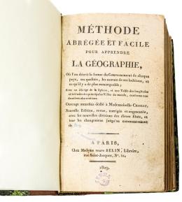 312  -  "METHODE ABRÉGÉE ET FACILLE POUR APPRENDRE LA GÉOGRAFIE"