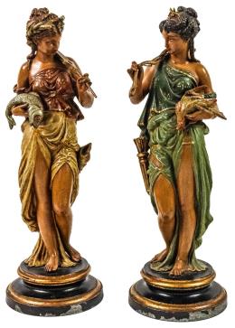 1011  -  PAREJA DE FIGURAS ALEGÓRICAS DE FINALES DEL S. XIX