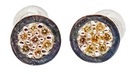 426  -  PENDIENTES ROSETONES CON BRILLANTES BROWN