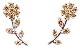 399  -  PENDIENTES FLOR CON BRILLANTES BROWN