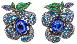 398  -  PENDIENTES FLOR AZUL