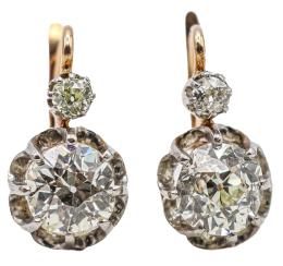 225  -  PENDIENTES CON DIAMANTES DE PPS. DEL S.XX