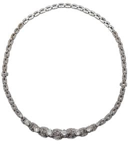 193  -  GARGANTILLA PULSERA CON DIAMANTES DE PPS. DEL S.XX