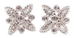 190  -  PENDIENTES FLOR CON BRILLANTES 