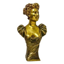 962  -  BUSTO EN BRONCE DORADO MODERNISTA CIRCA 1915