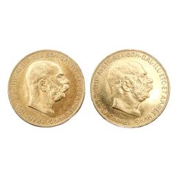 384  -  DOS MONEDAS AUSTRÍACAS DE ORO