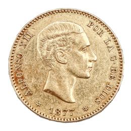 393  -  MONEDA DE ESPAÑOLA 1877 EN ORO