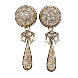 151  -  PENDIENTES ROSETONES CON DIAMANTES DEL S.XIX