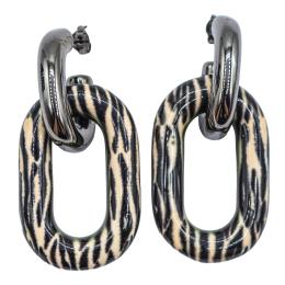 129  -  PENDIENTES DE PLATA CON ESMALTE ANIMAL PRINT