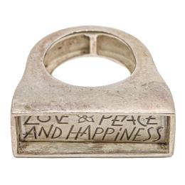 16  -  ANILLO DE PLATA "LOVE, PEACE & HAPPINES"