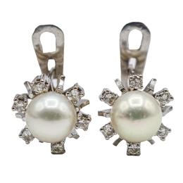 129  -  PENDIENTES CON PERLAS Y BRILLANTES