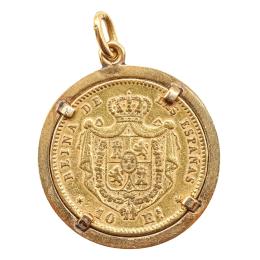 375  -  COLGANTE CON MONEDA DE 1865