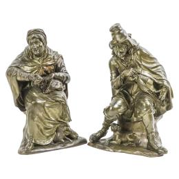 843  -  PAREJA DE FIGURAS EN BRONCE DE FINALES DE SIGLO XIX