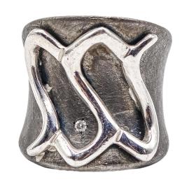 6  -  ANILLO ANCHO CON BRILLANTE