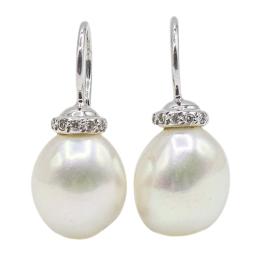 160  -  PENDIENTES CON PERLAS Y BRILLANTES