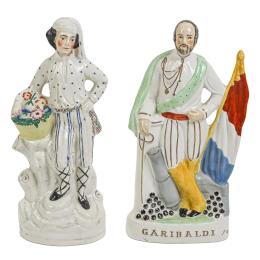 457  -  DOS FIGURAS DE  PORCELANA STAFFORD DE PRIMERA MITAD DE S. XX