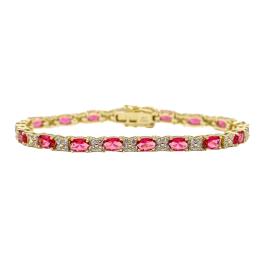 95  -  PULSERA CON CIRCONITAS Y CUARZOS ROSAS