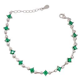 85  -  PULSERA CON CIRCONITAS Y CUARZOS VERDES