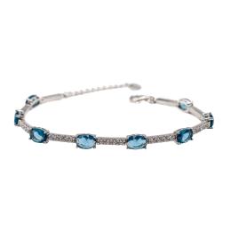 94  -  PULSERA CON CIRCONITAS Y CUARZOS AZULES