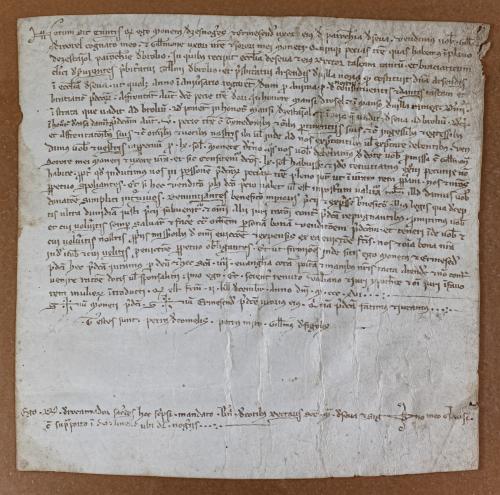 CUATRO MANUSCRITOS ENMARCADOS  DEL S. XV