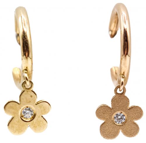 PENDIENTES ARGOLLAS CON BRILLANTE