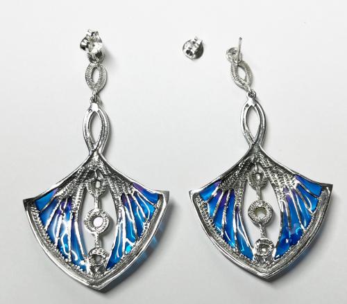 PENDIENTES LARGOS DE PLATA CON ESMALTES