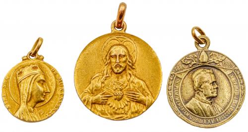 TRES MEDALLAS DEVOCIONALES DE MEDIADOS DEL S.XX