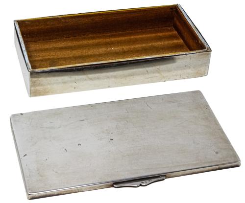 CAJA TABAQUERA Y LUPA EN PLATA