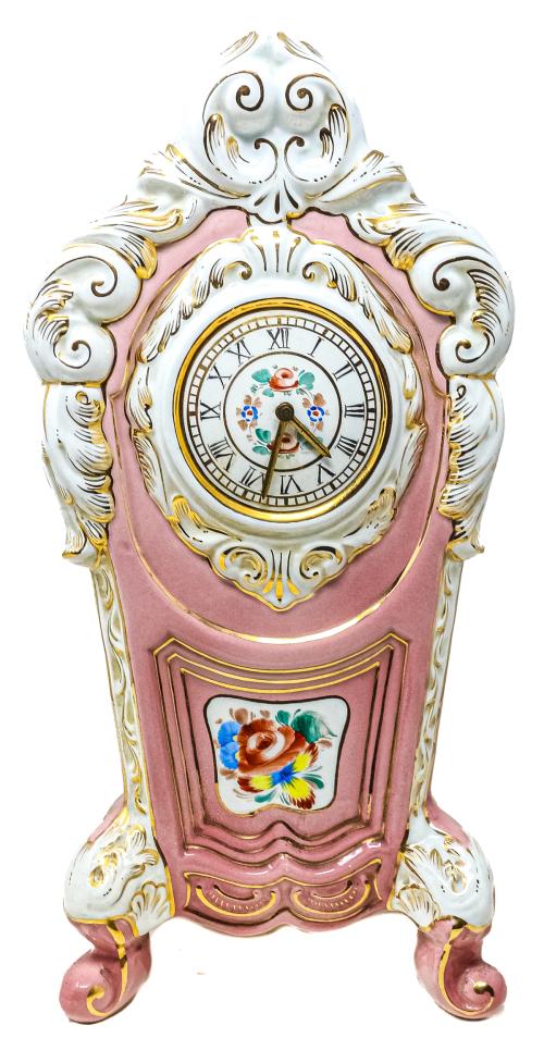 RELOJ DE SOBREMESA EN PORCELANA VALENCIANA DE LOS AÑOS 60