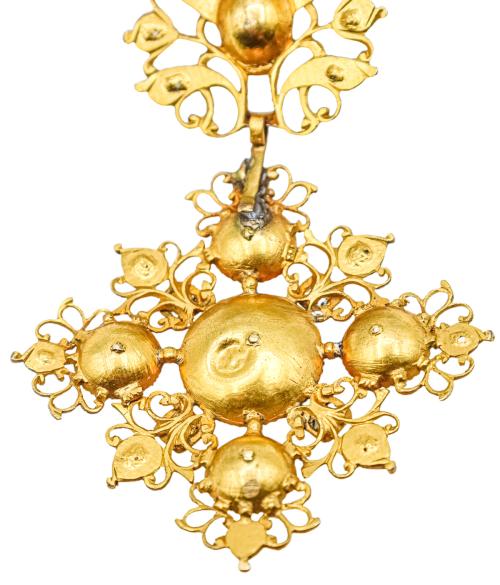 BROCHE DE PECTORAL CON ESMERALDAS DEL S.XVIII-XIX