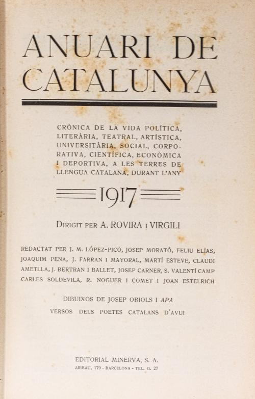 "ANUARI DE CATALUNYA, 1917"