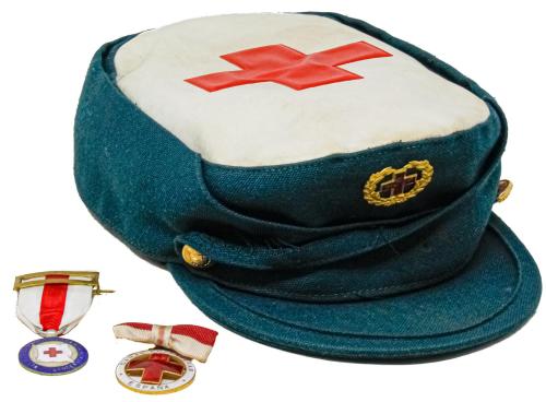 GORRA Y PAREJA DE INSIGNIAS CRUZ ROJA 