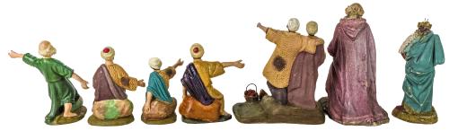 SIETE FIGURAS DE PESEBRE DE MEDIADOS DE SIGLO XX