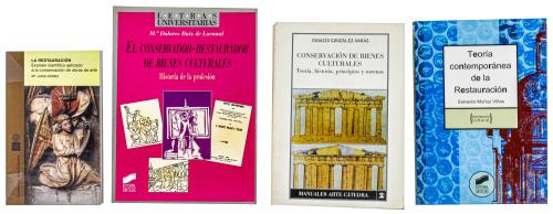 CUATRO LIBROS SOBRE RESTAURACIÓN Y CONSERVACIÓN DE OBRAS DE 